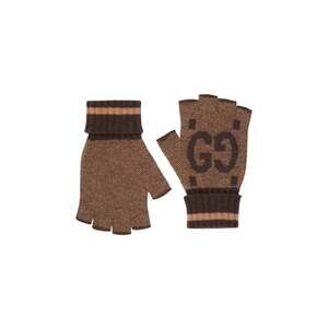 Gucci - Brown Cashmere GG Fingerless Gloves - L
